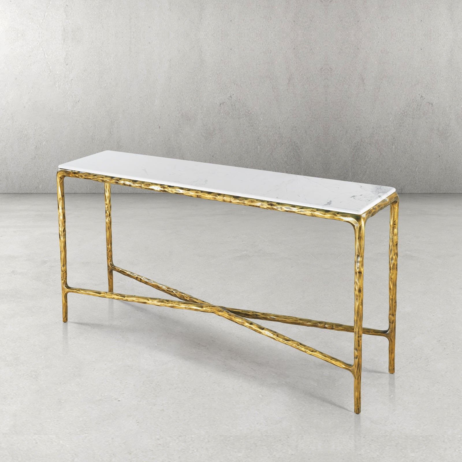 Thalderus Rectangle Marble Console Table