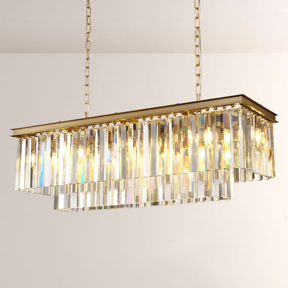 1920s Odem Rectangular Chandelier 40" - thebelacan