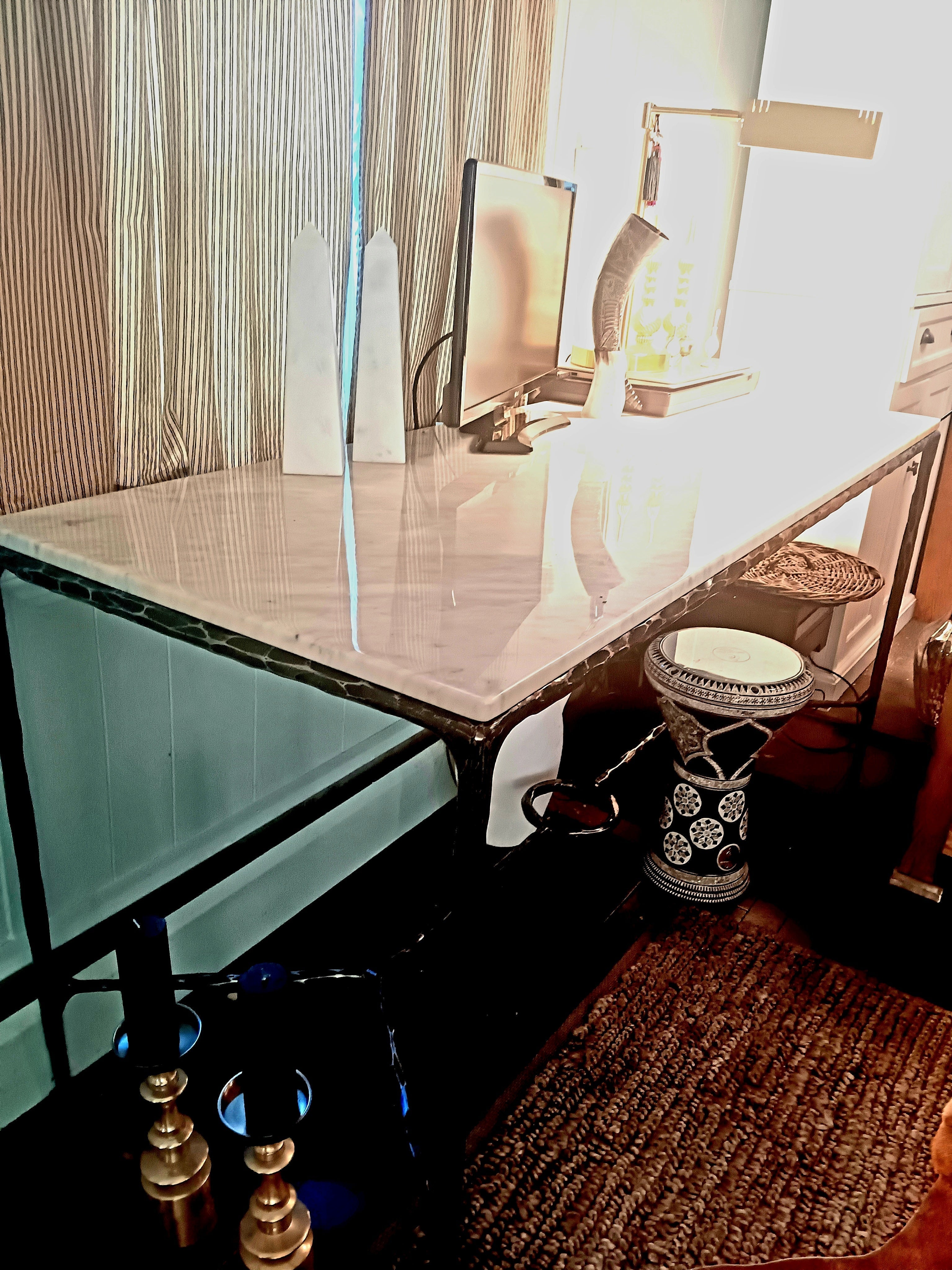 Thalderus Rectangle Marble Desk