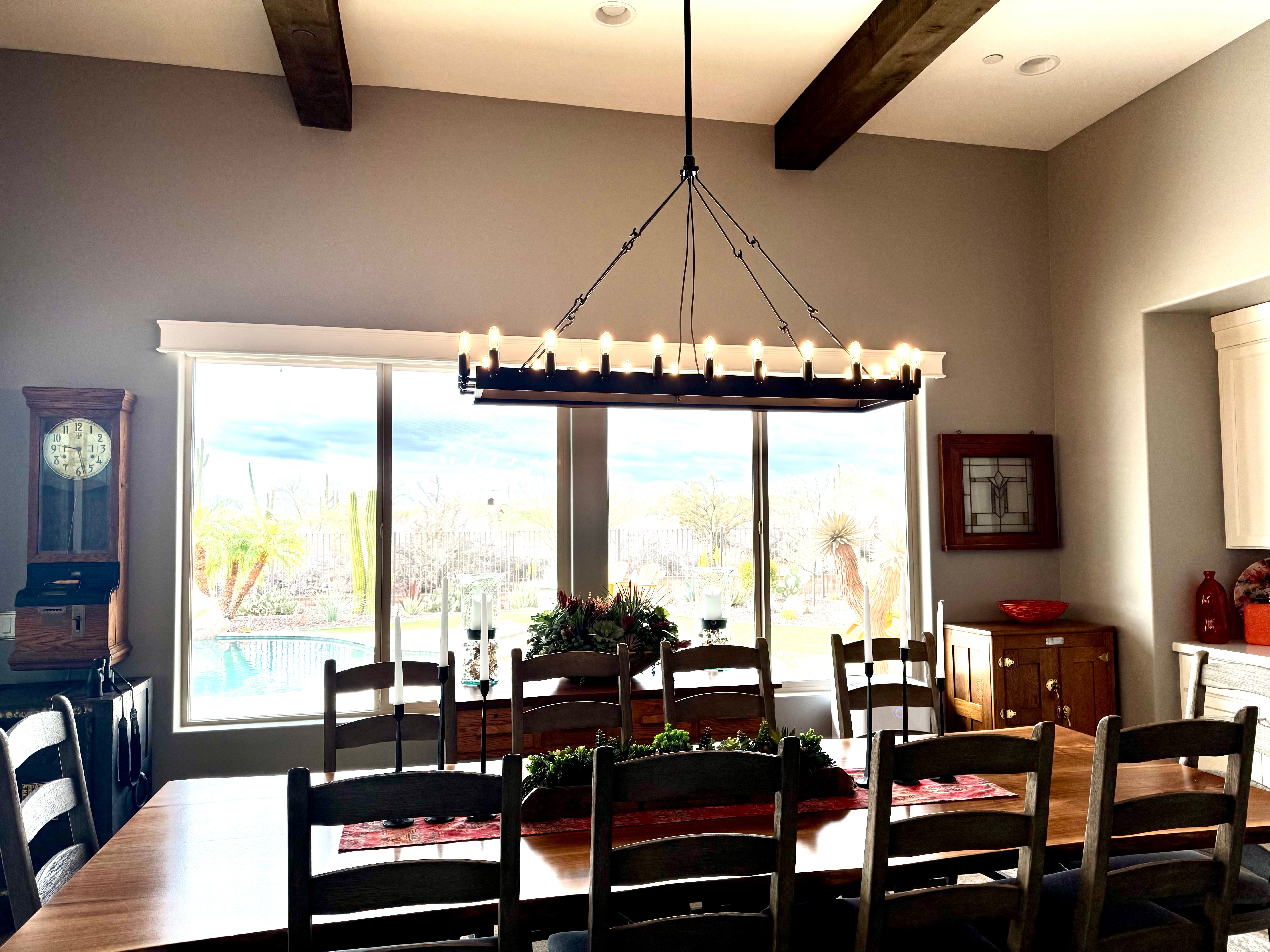 Camilor Vintage Filament Rectangular Chandelier - kimoylights