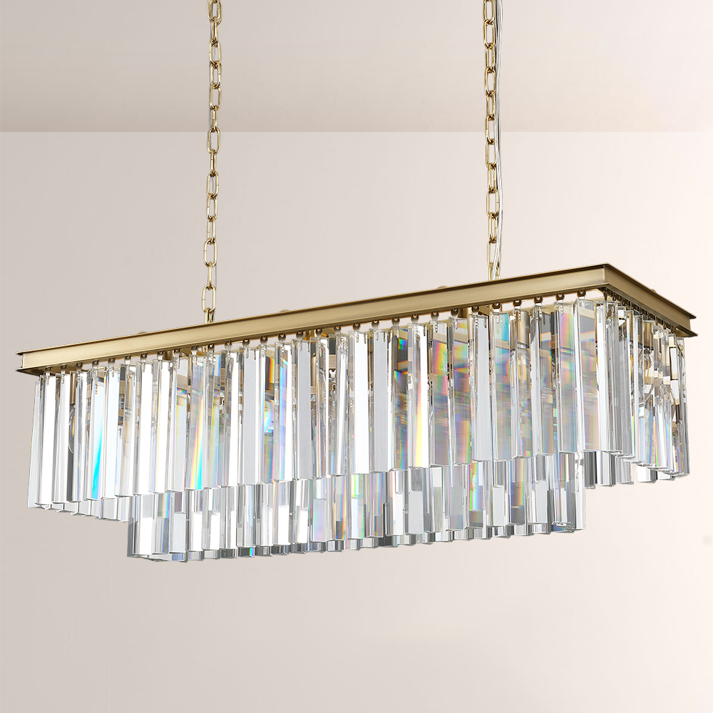 1920s Odem Rectangular Chandelier 40" - thebelacan