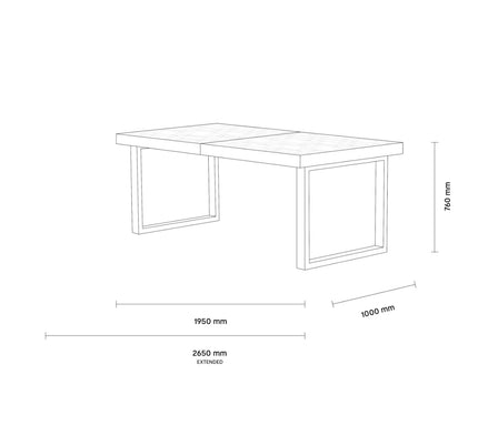 Odessa Extension Dining Table Specifications