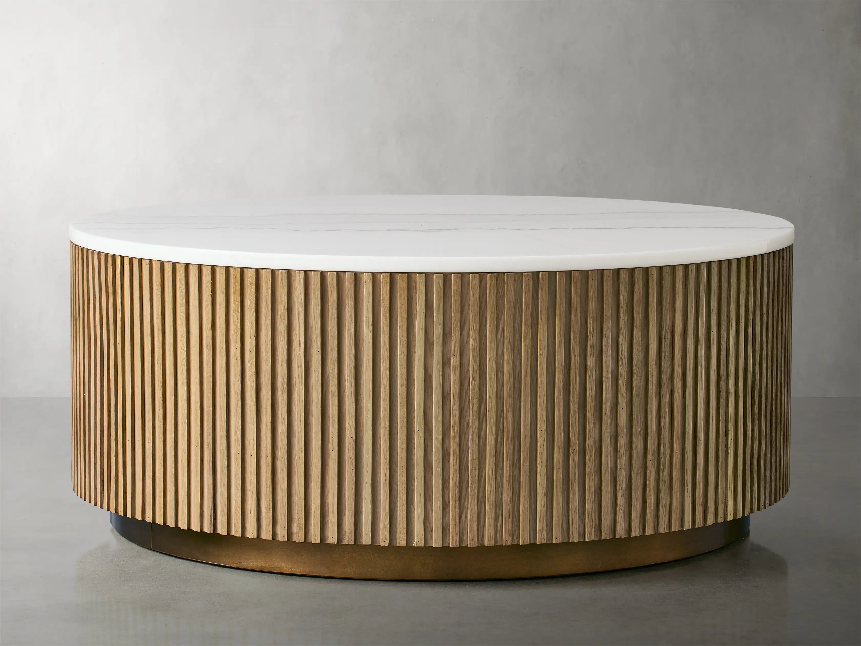 Finnley Marble Round Coffee Table For Living Room