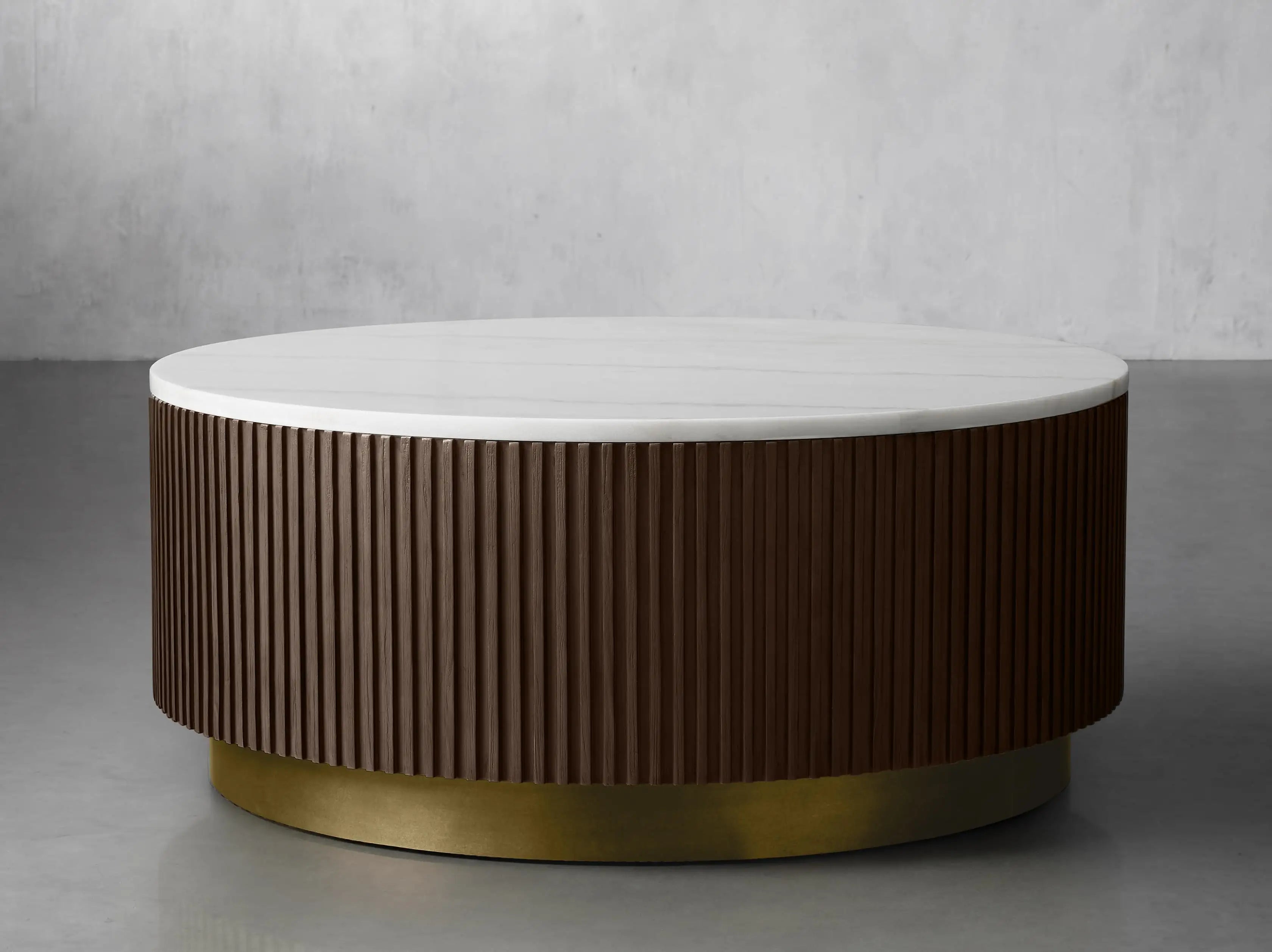 Finnley Marble Round Coffee Table For Living Room