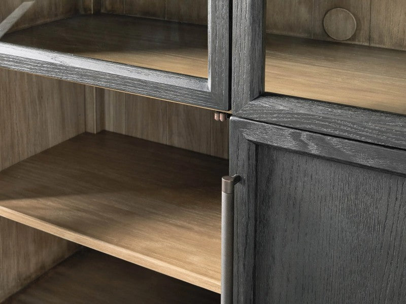 Hattira Glass-Door Oak Cabinet | Modern Farmhouse Design