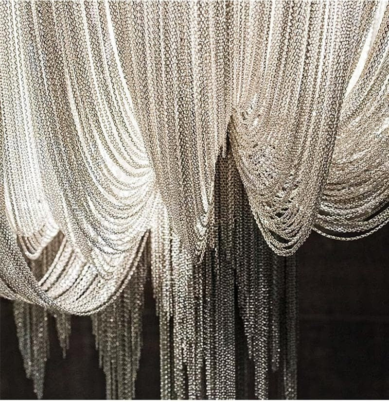 Alisa Luxury Double-Layer Aluminum Chain Tassel Chandelier - thebelacan
