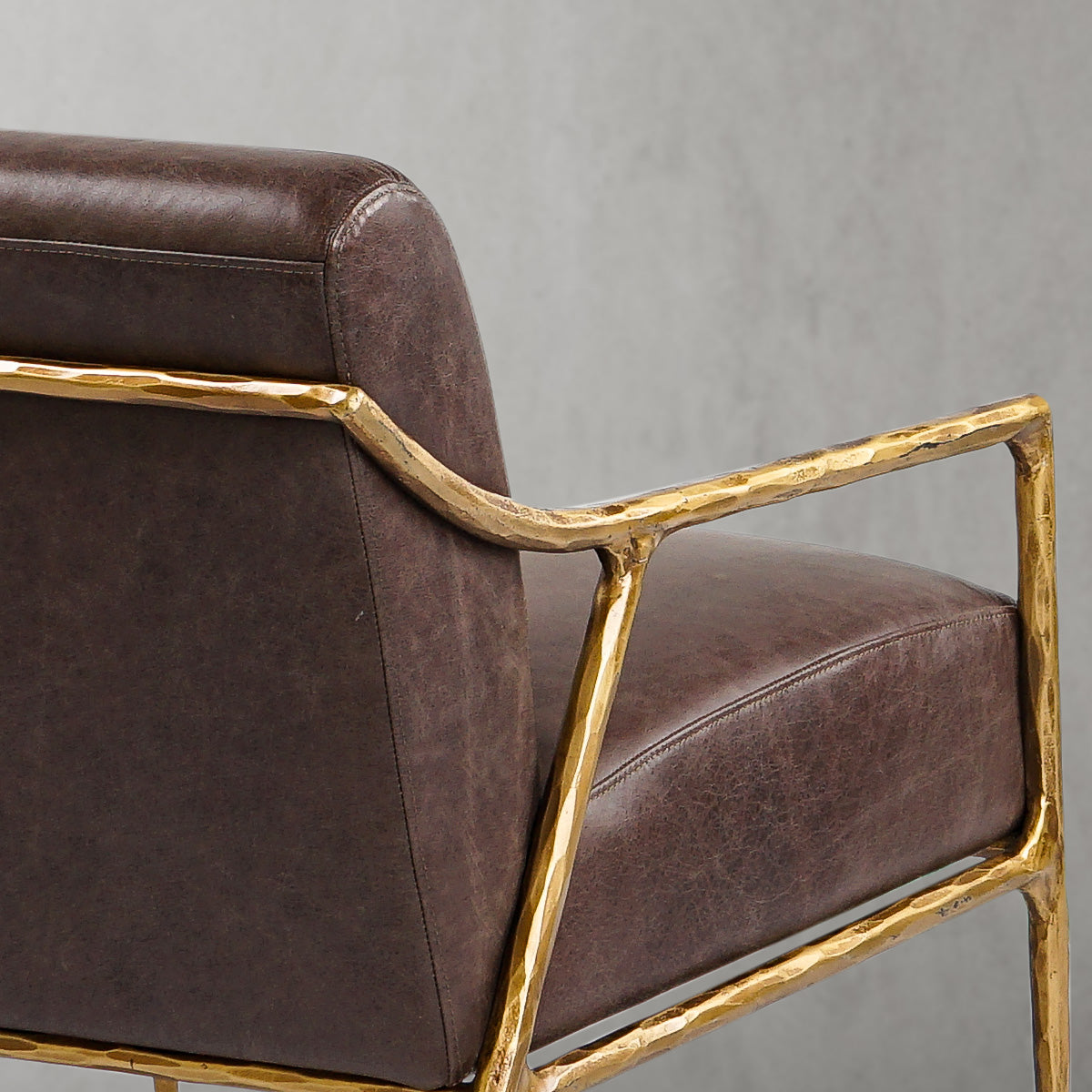 Thalderus Brown Leather Accent Chair