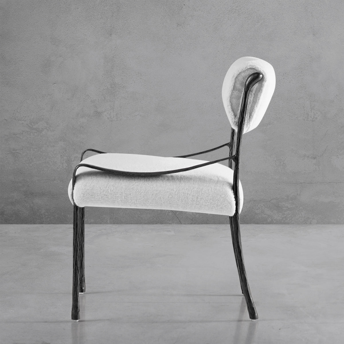 Thalderus Retro Copper Iron Frame Armless Dining Chair