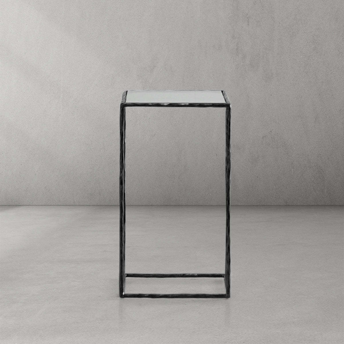 Thalderus Tempered Glass C-Shaped Side Table