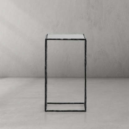 Thalderus Tempered Glass C-Shaped Side Table