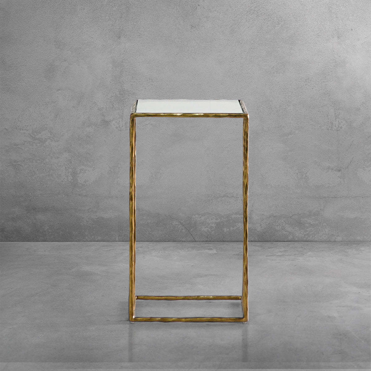 Thalderus Tempered Glass C-Shaped Side Table