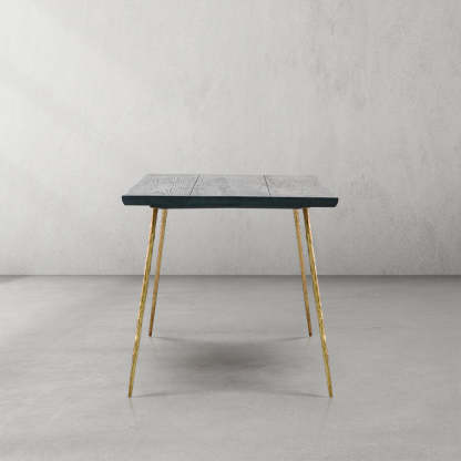 Thalderus Vintage Style Metal Frame Dining Table