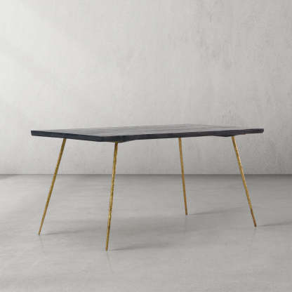 Thalderus Vintage Style Metal Frame Dining Table