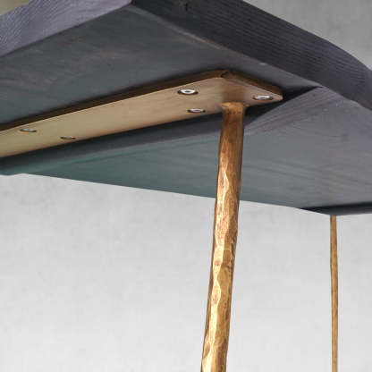 Thalderus Vintage Style Metal Frame Dining Table