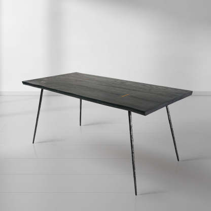 Thalderus Vintage Style Metal Frame Dining Table