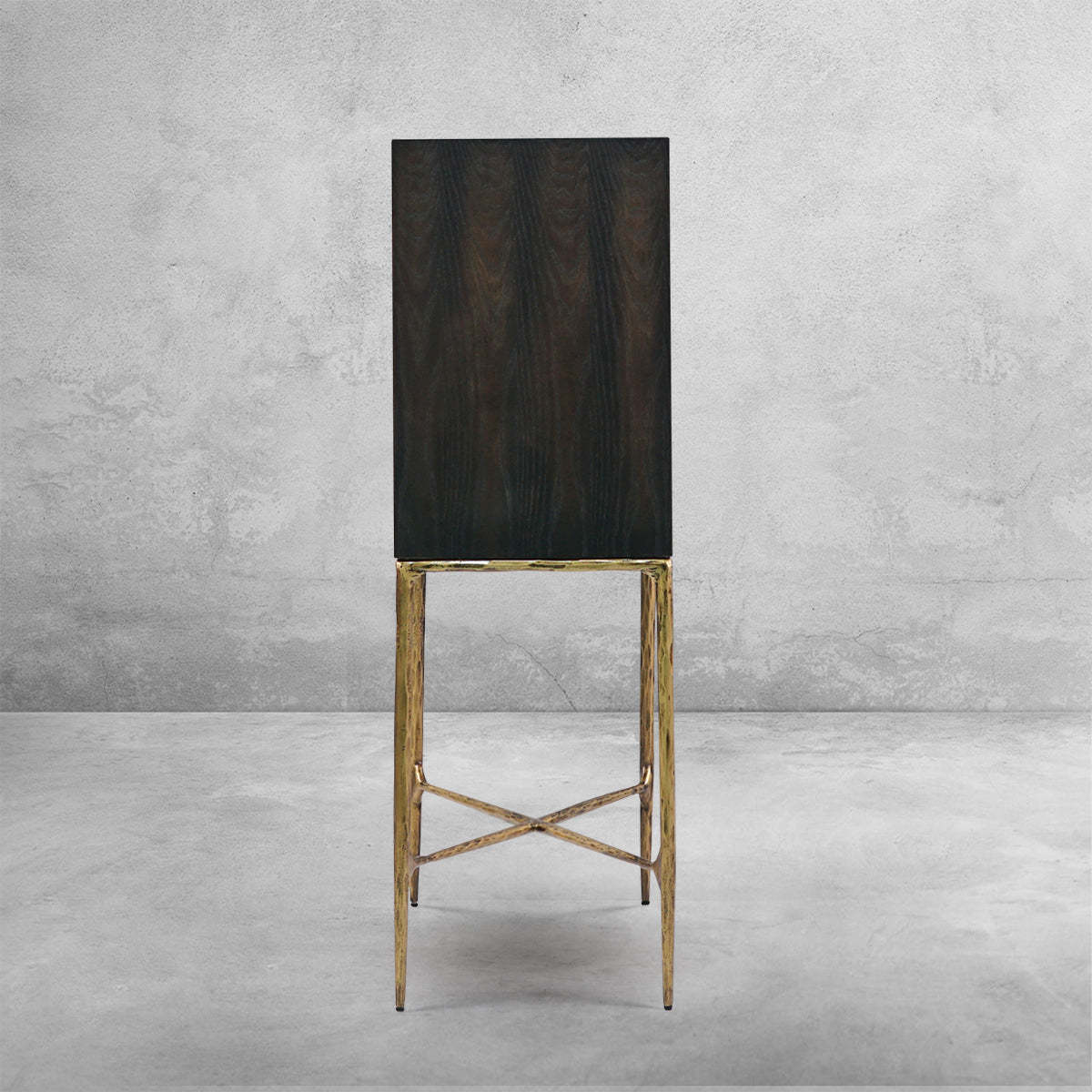 Thalderus Metal Frame Rattan Side Cabinet