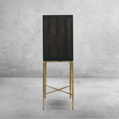 Thalderus Metal Frame Rattan Side Cabinet