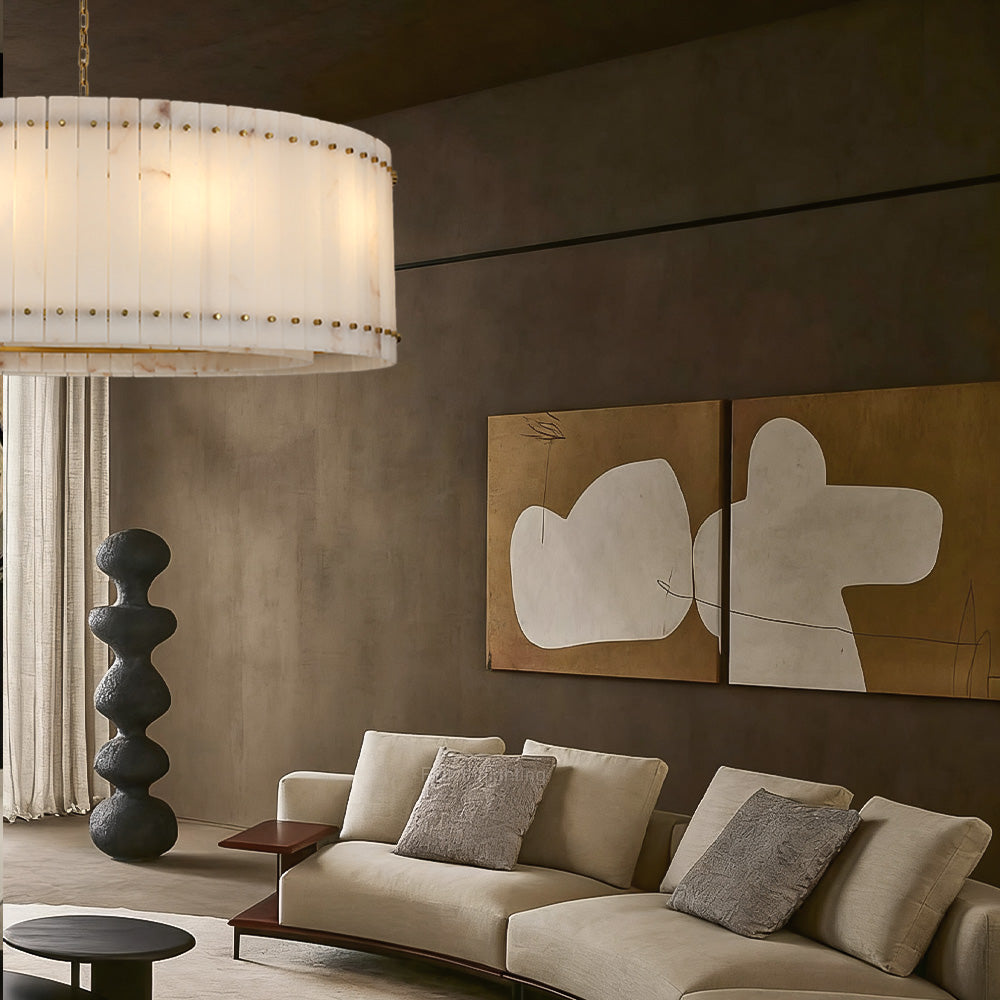 Mara Alabaster Round Chandelier 48"