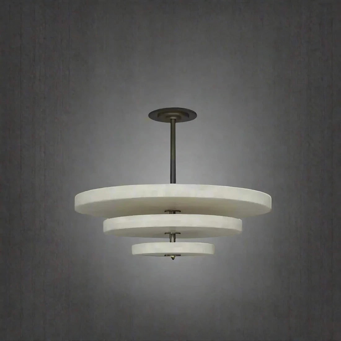 Alabaster Bronze & White LED Chandelier – Elegant 33‑Inch