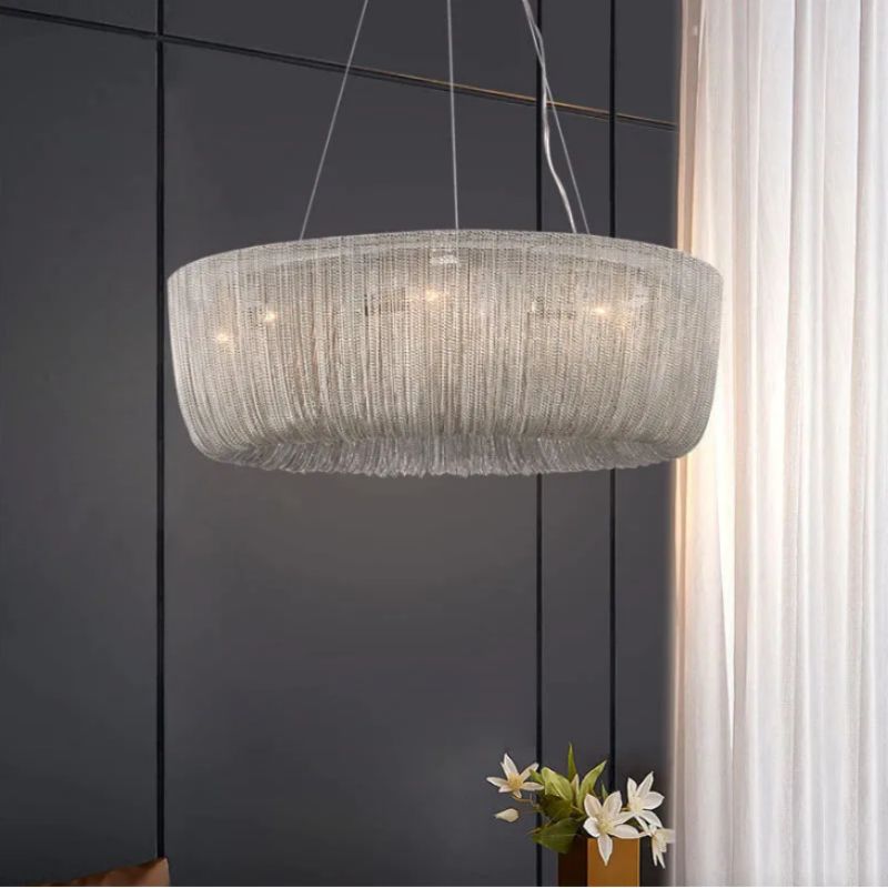 Aluminum Cadenas Chain Tassel Chandelier