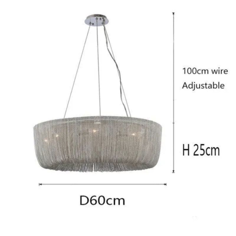 Aluminum Cadenas Chain Tassel Chandelier