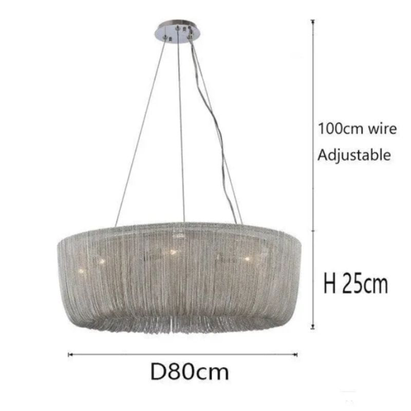 Aluminum Cadenas Chain Tassel Chandelier