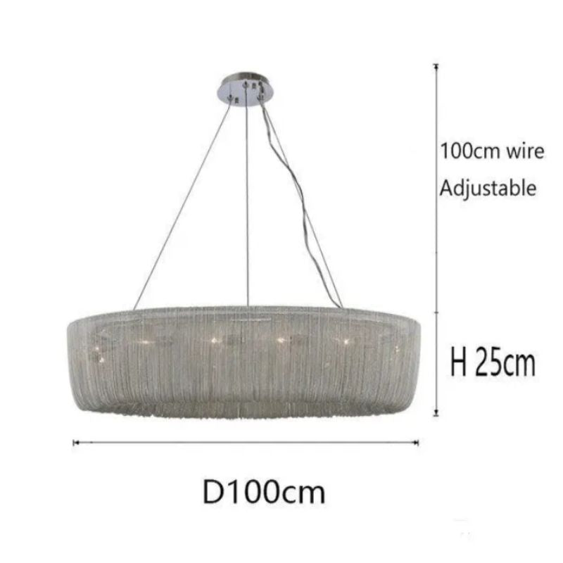 Aluminum Cadenas Chain Tassel Chandelier