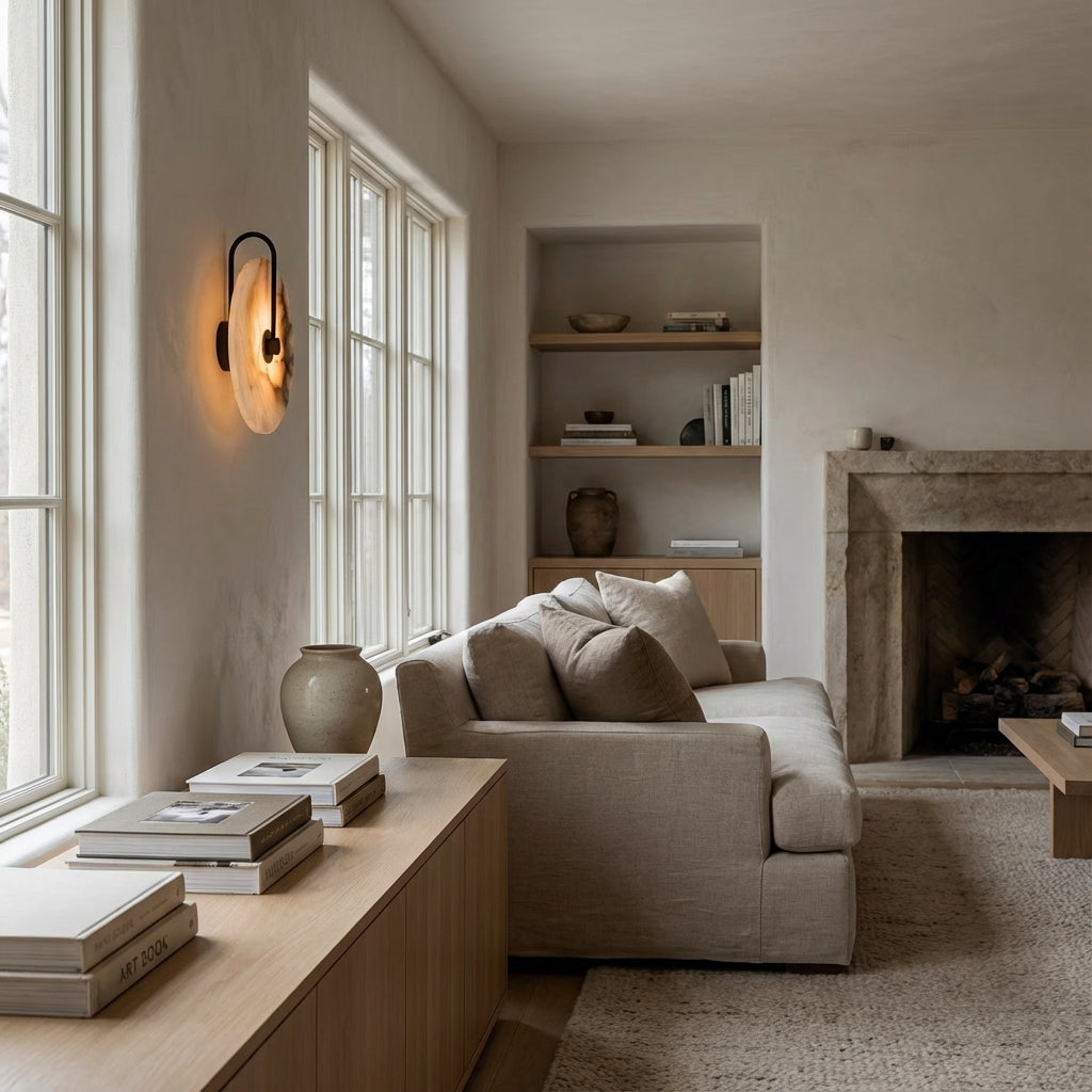 Aperto Marble Disc Luxury Wall Sconce