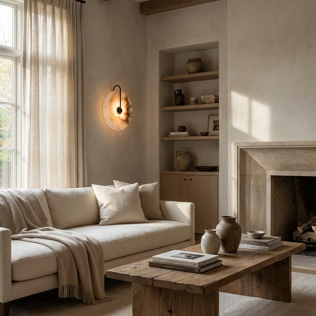 Aperto Marble Disc Luxury Wall Sconce