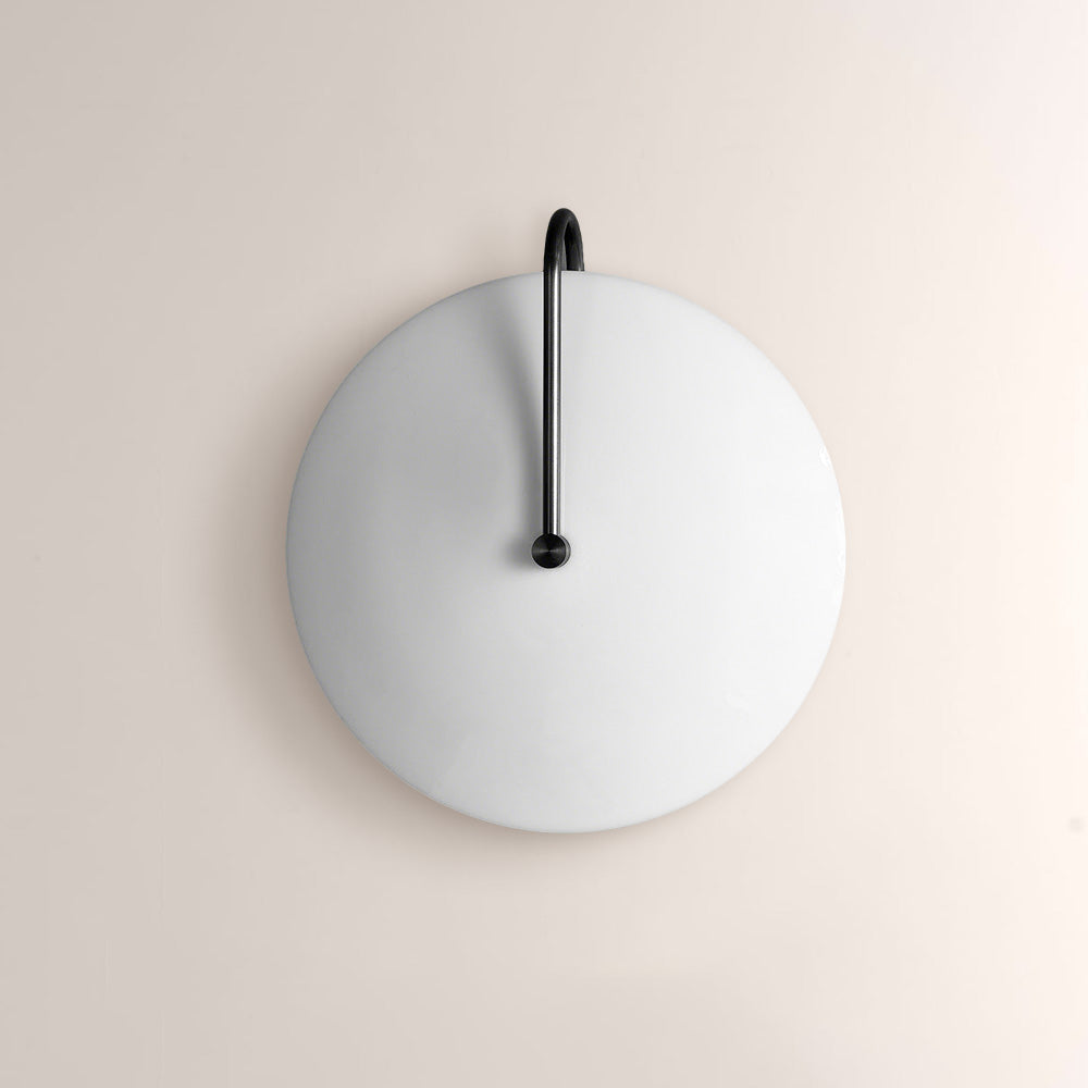 Aperto Ribbed Glass Disc Wall Sconce