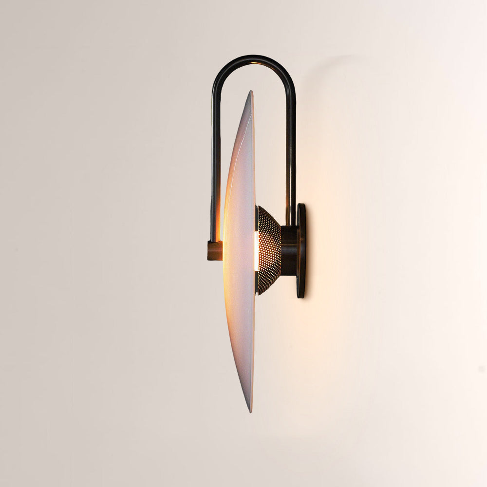 Aperto Ribbed Glass Disc Wall Sconce