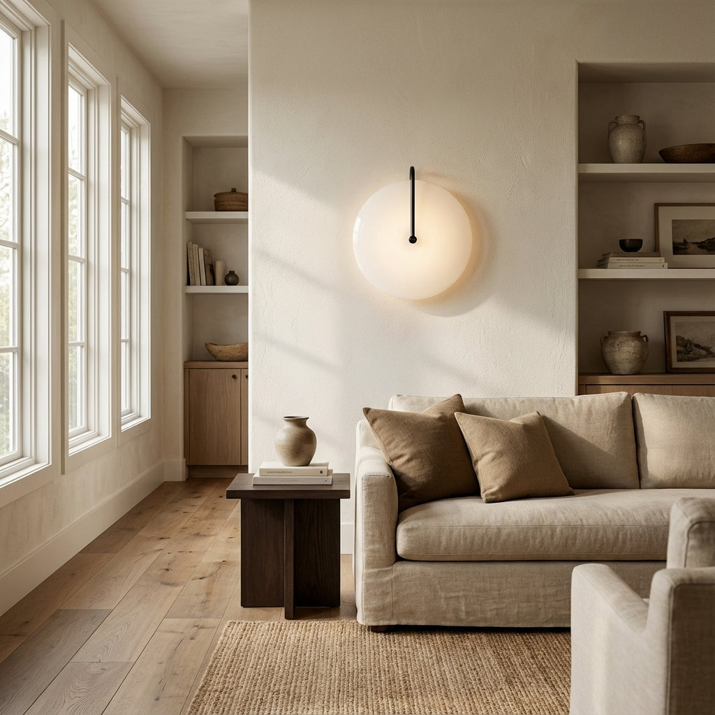 Aperto Ribbed Glass Disc Wall Sconce