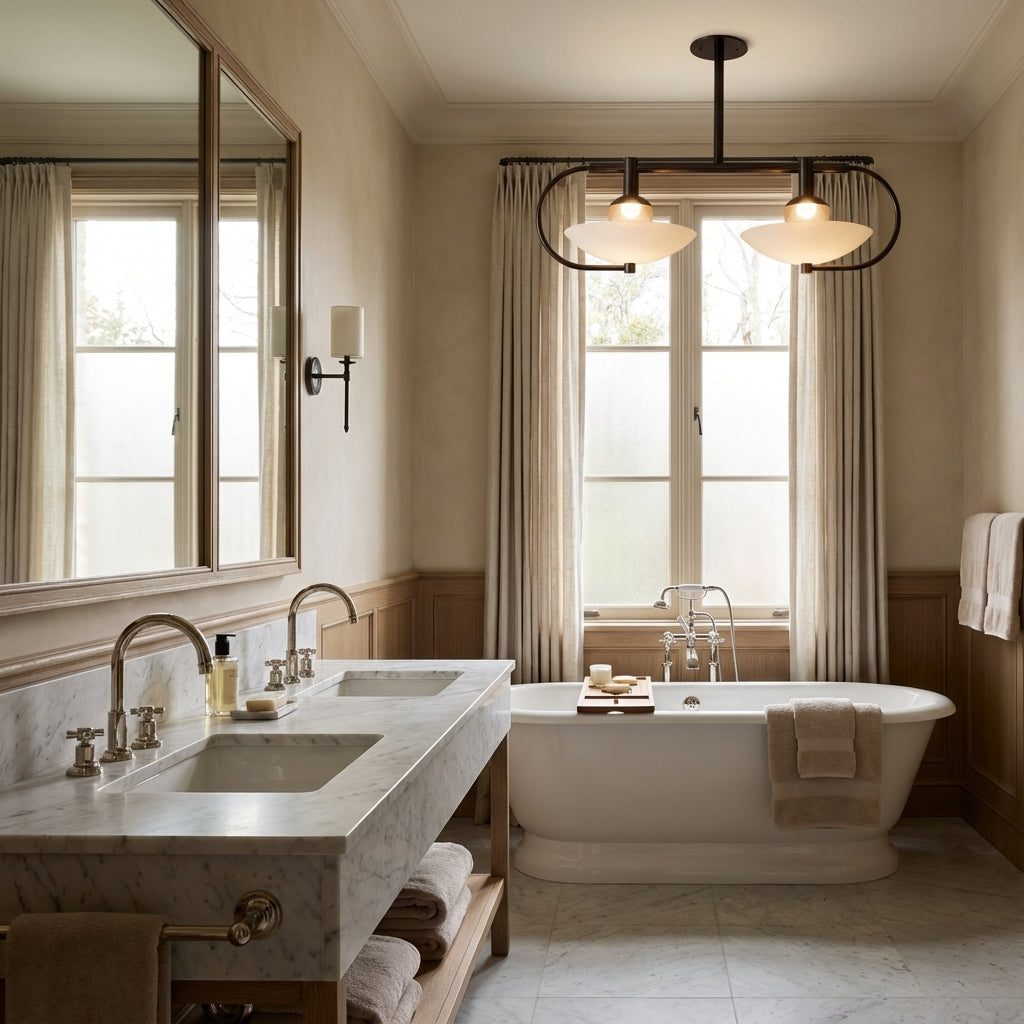 Aperto Curved Metal Glass Bowl Chandelier