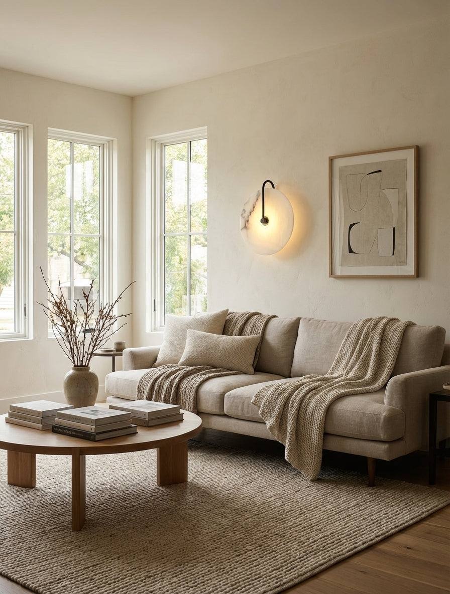 Aperto Marble Disc Luxury Wall Sconce