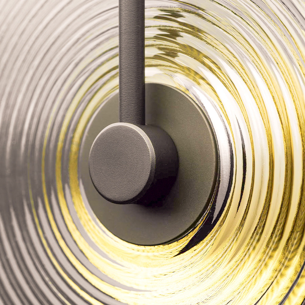 Aperto Ribbed Glass Disc Wall Sconce