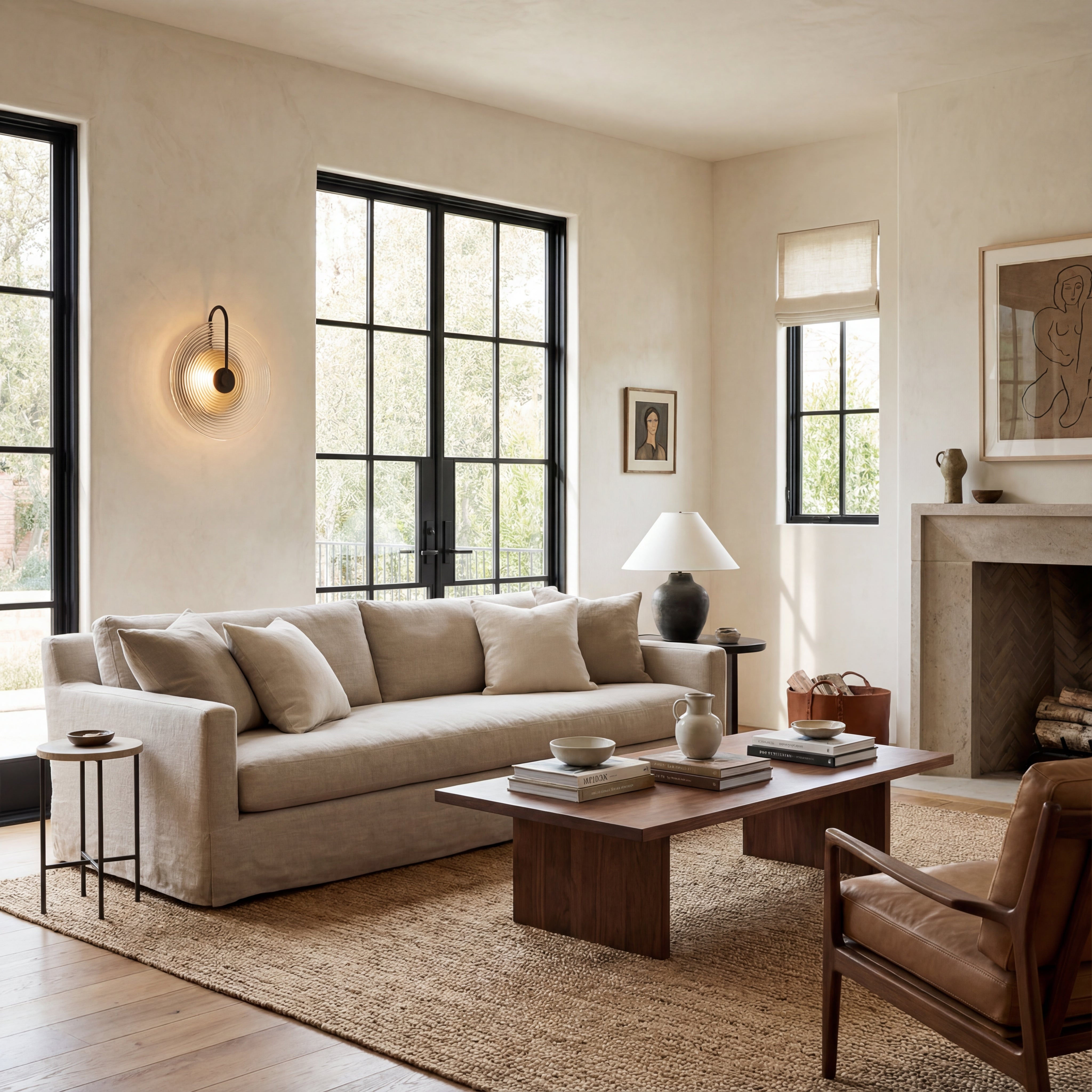 Aperto Ribbed Glass Disc Wall Sconce