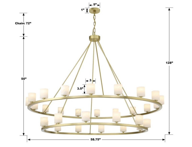 Agron 30 Light Alabaster Chandelier