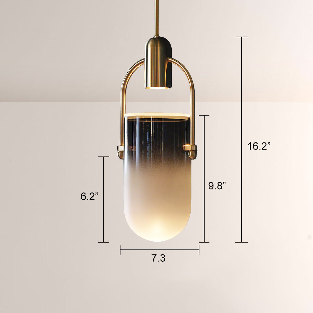 Arcane Dual-Tone Metal Gradient Glass Pendant