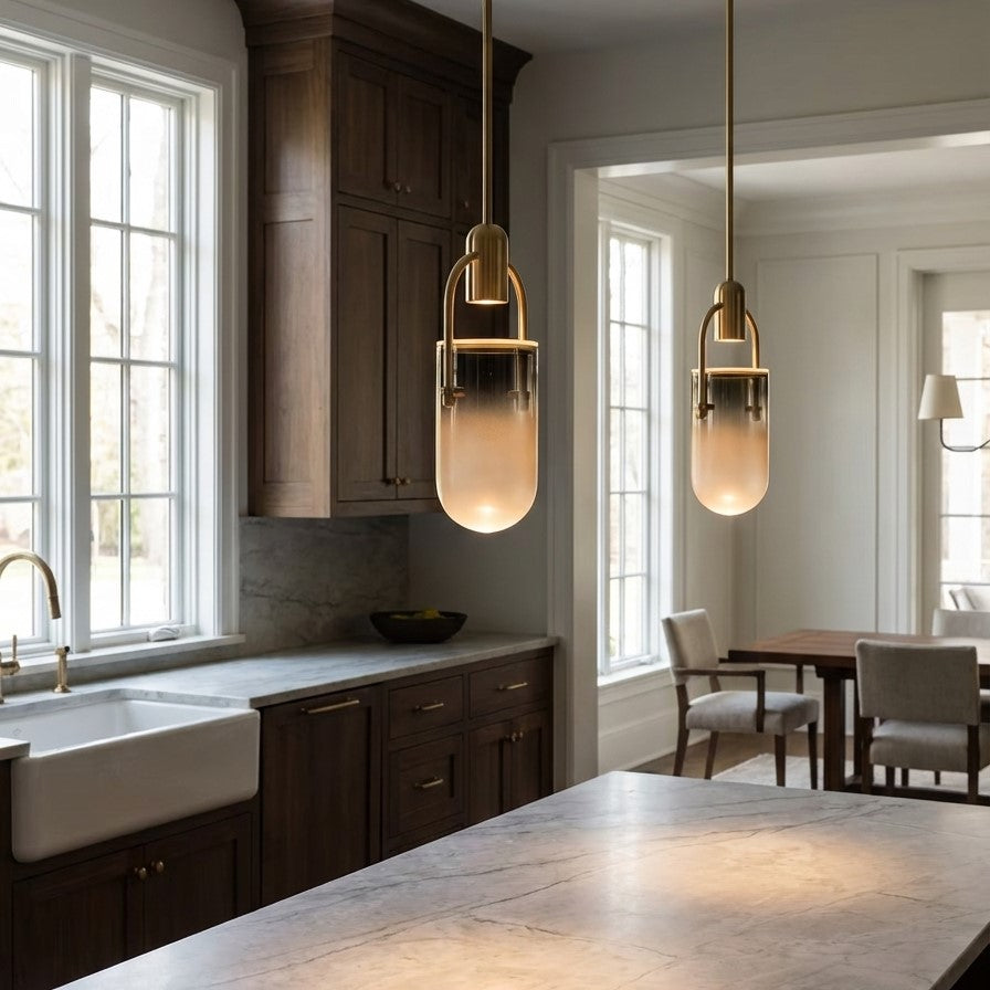 Arcane Dual-Tone Metal Gradient Glass Pendant