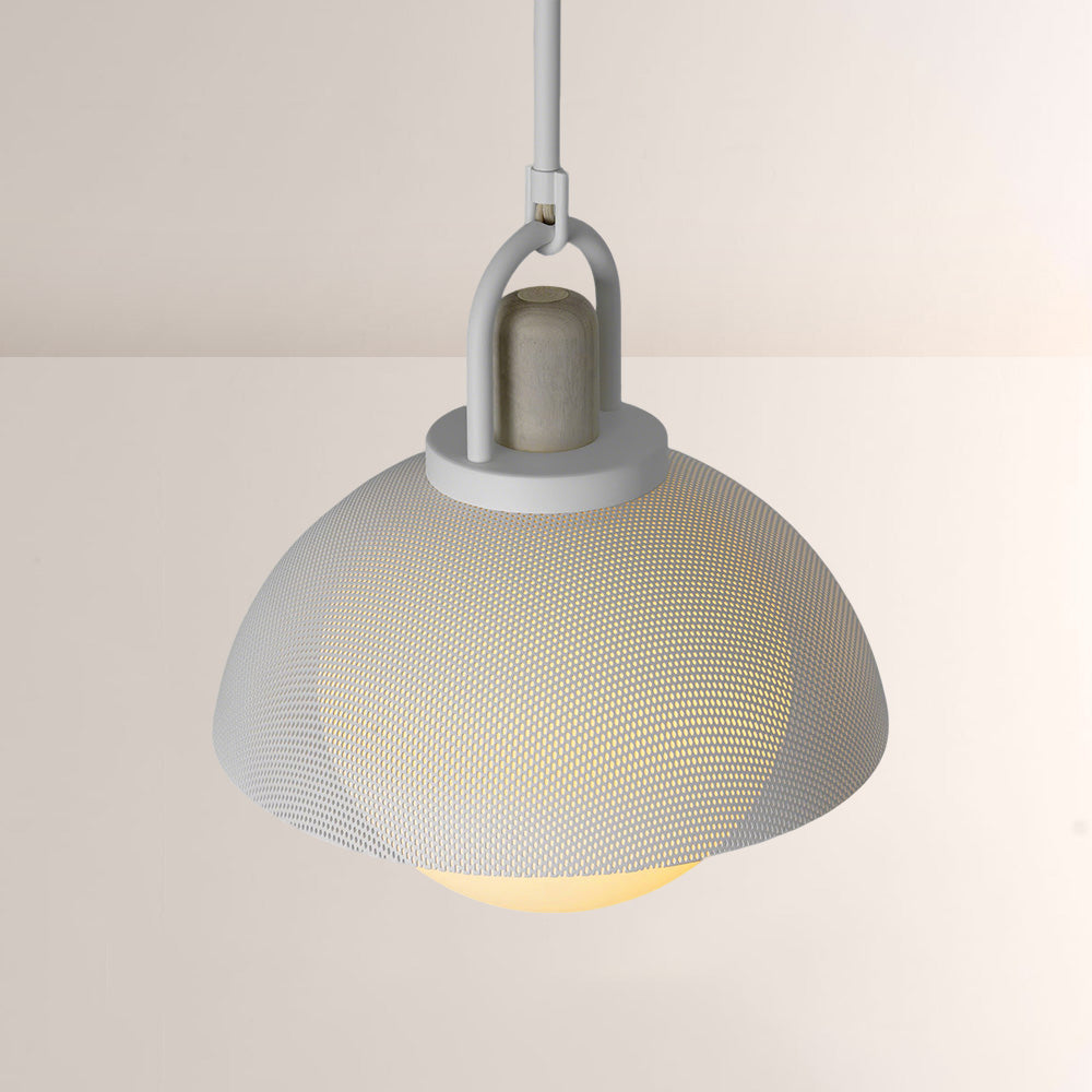 Arcane Perforated Metal Wood Orb Pendant