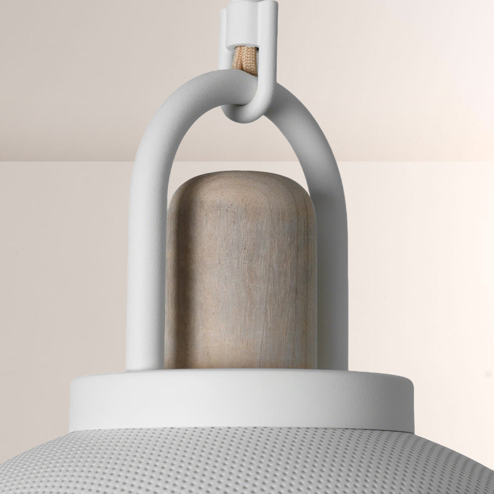 Arcane Perforated Metal Wood Orb Pendant