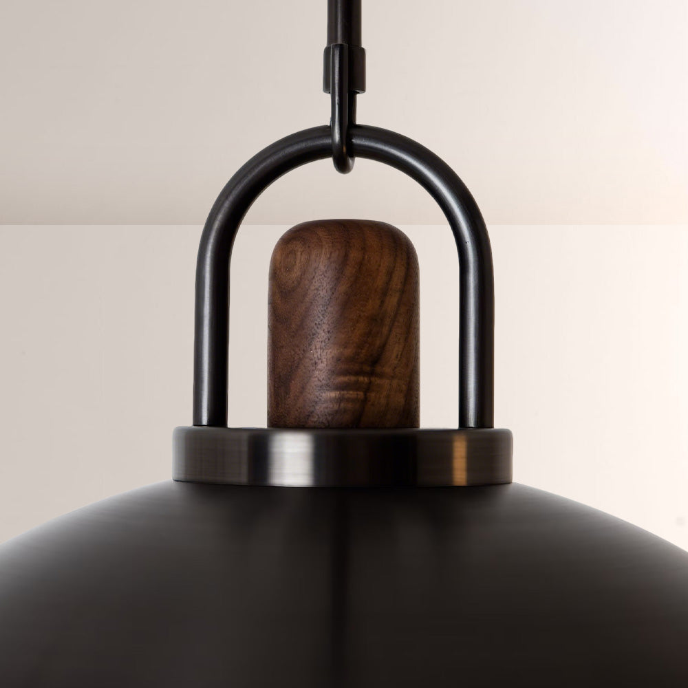 Arcane Walnut Dual Tone Metal Dome Pendant
