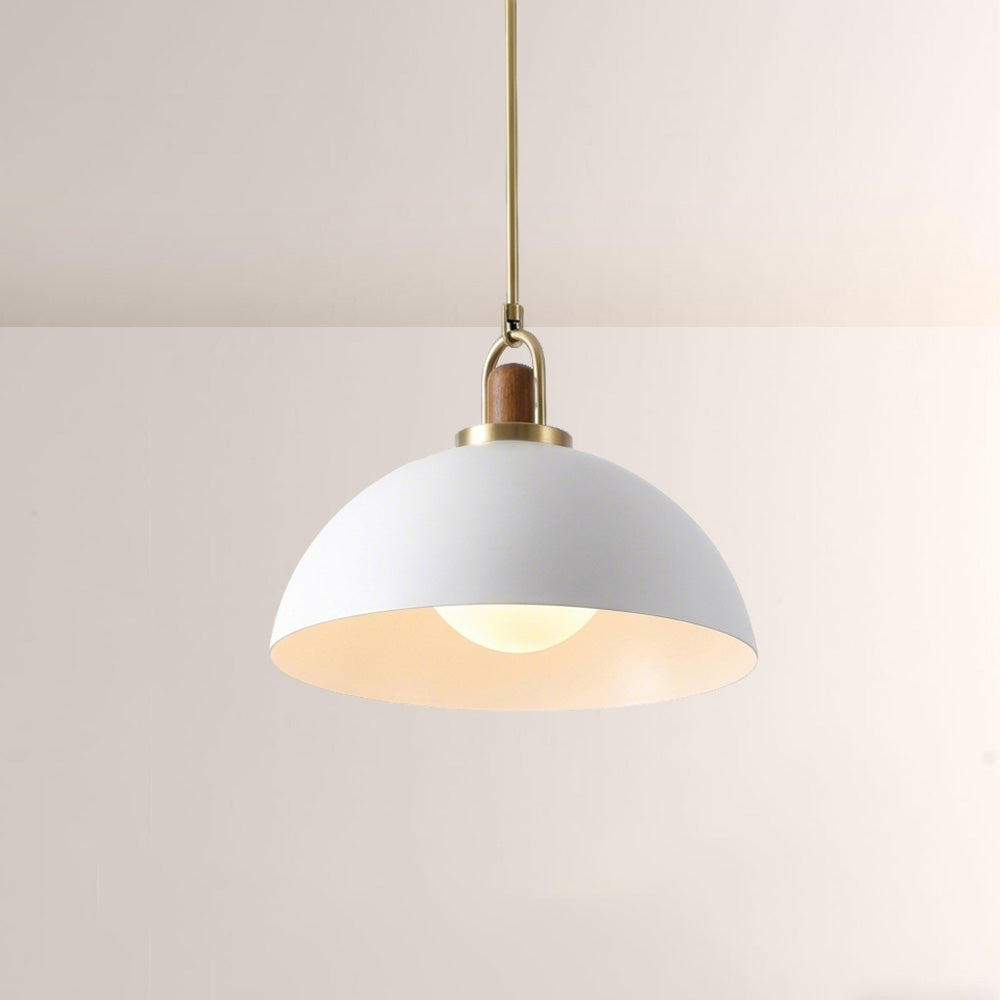 Arcane Walnut Dual Tone Metal Dome Pendant