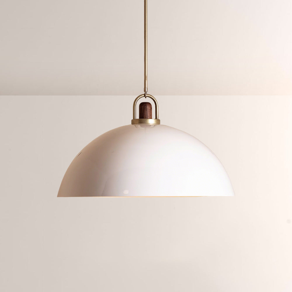 Arcane Walnut Dual Tone Metal Dome Pendant