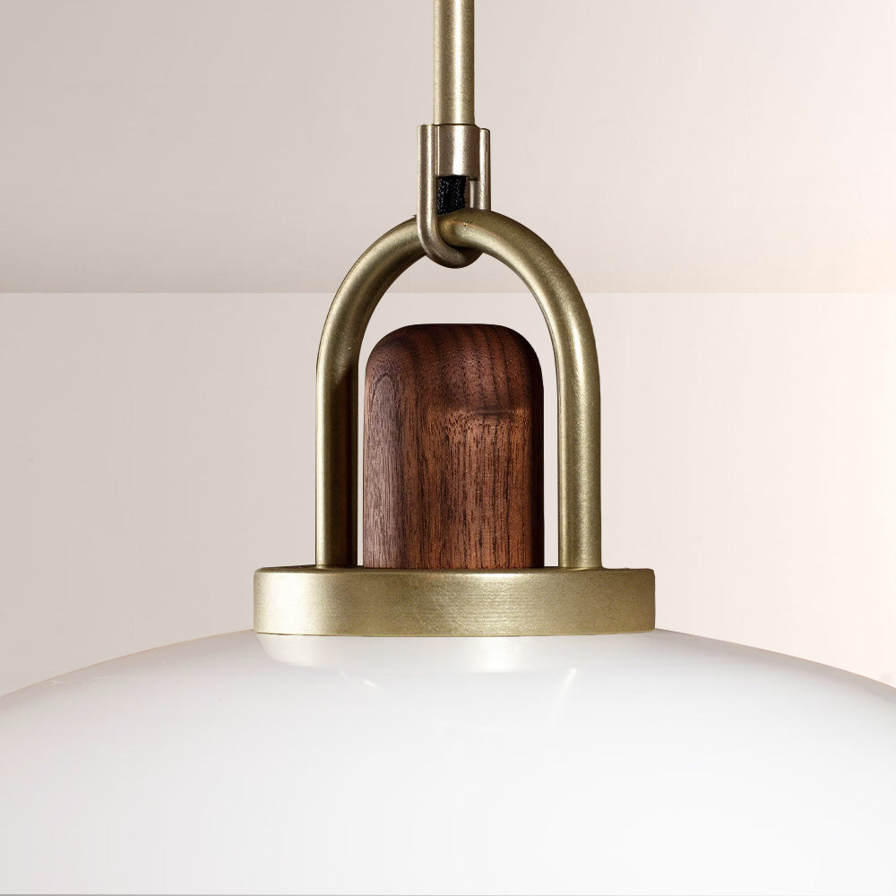 Arcane Walnut Dual Tone Metal Dome Pendant