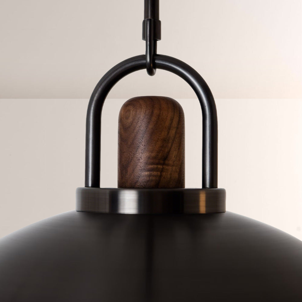 Arcane Walnut Dual Tone Metal Dome Pendant