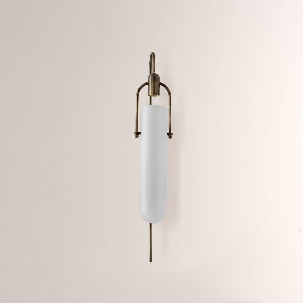 Arcane Metal Frosted Glass Cylinder Wall Sconce
