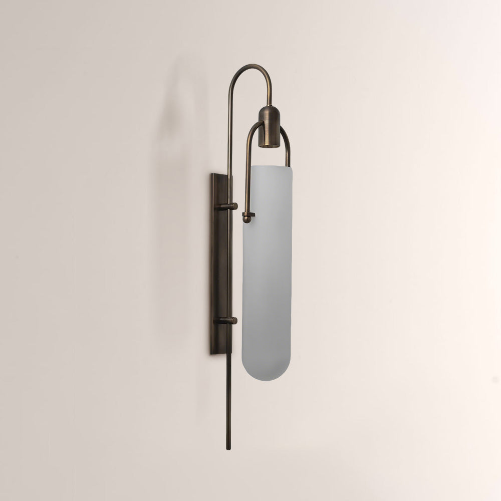 Arcane Metal Frosted Glass Cylinder Wall Sconce