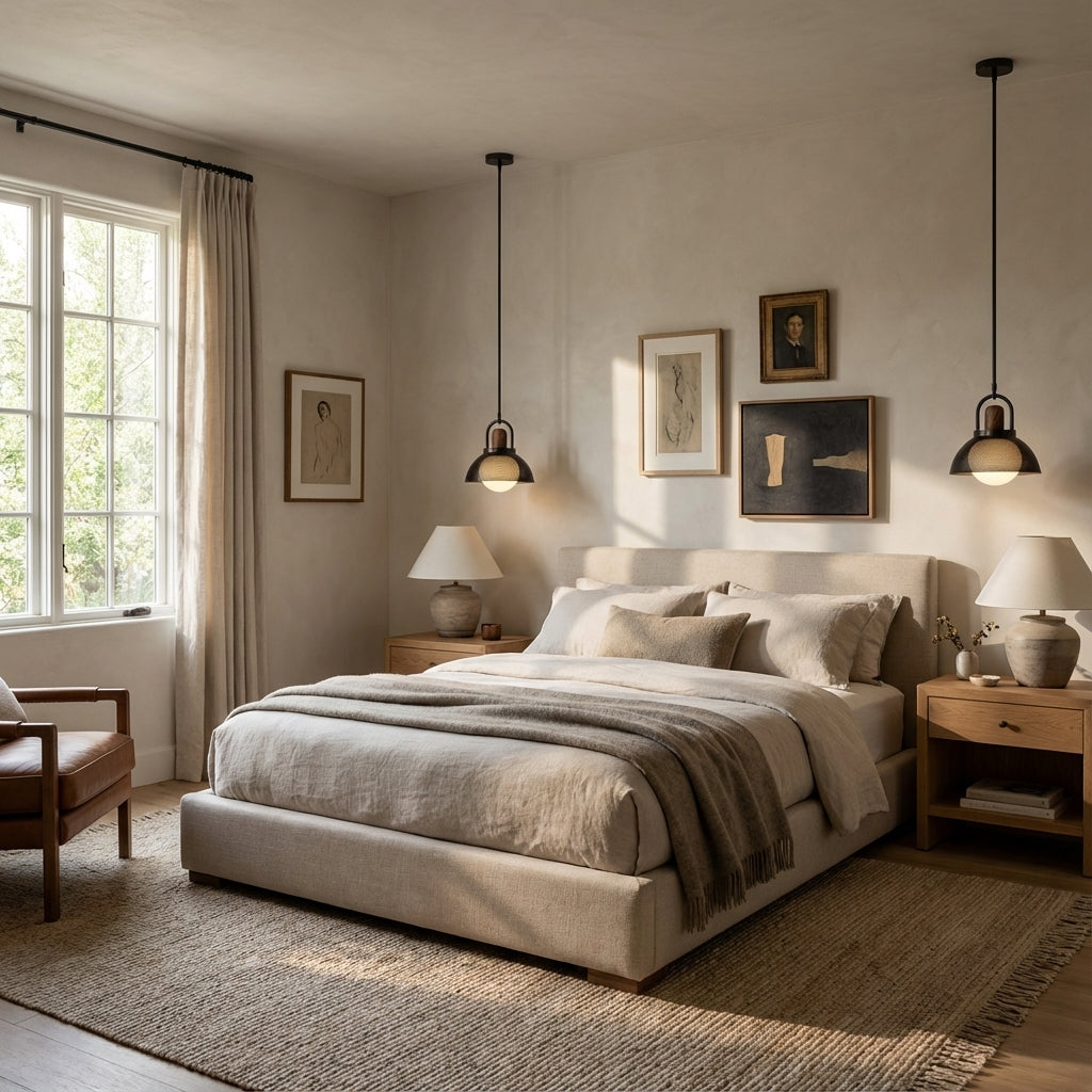 Arcane Walnut Perforated Metal Dome Pendant