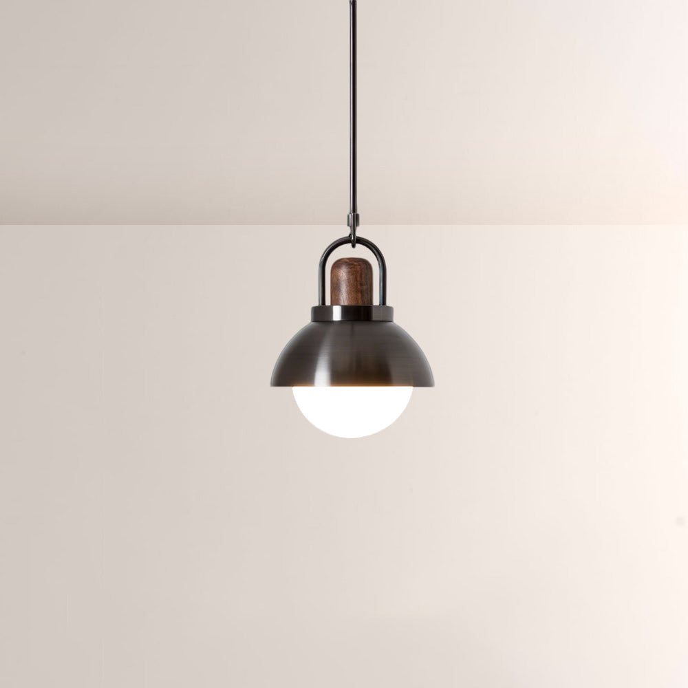 Arcane Wood Metal Dome Pendant